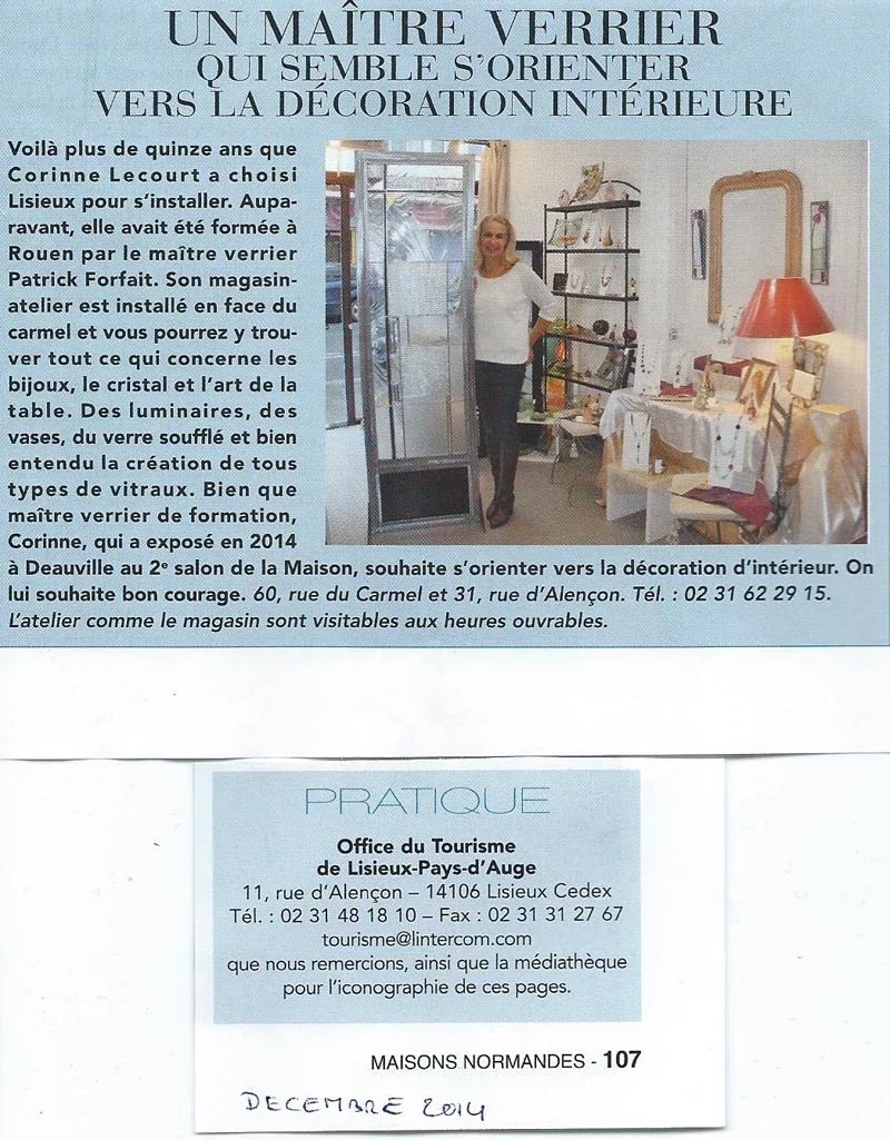 Dyl Vitrail, Corinne Lecourt, création restauration vitraux verreries lisieux